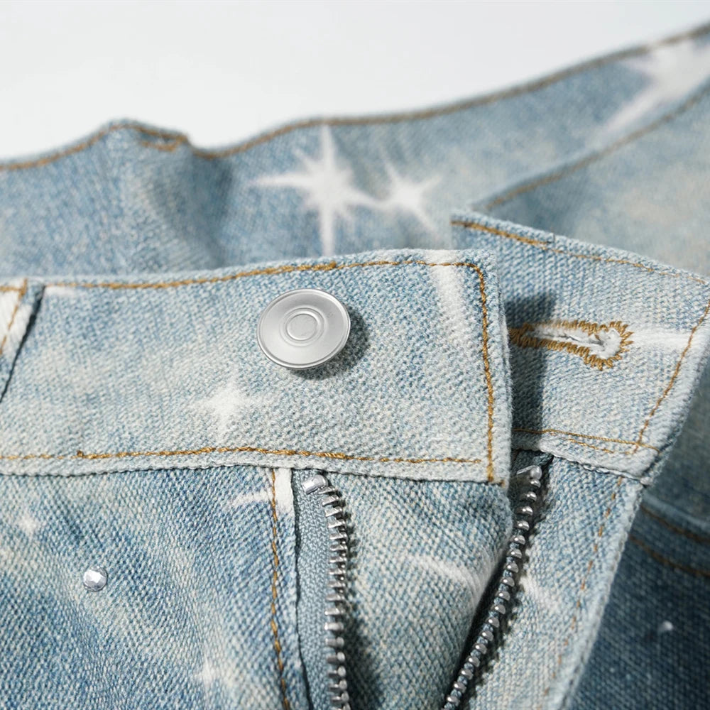 Star Printed Jeans Loose Jeans - PWM
