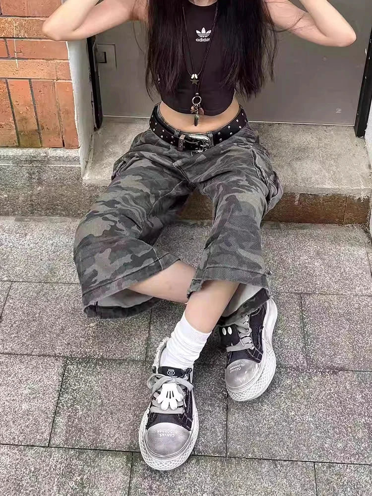 Camouflage Denim Shorts