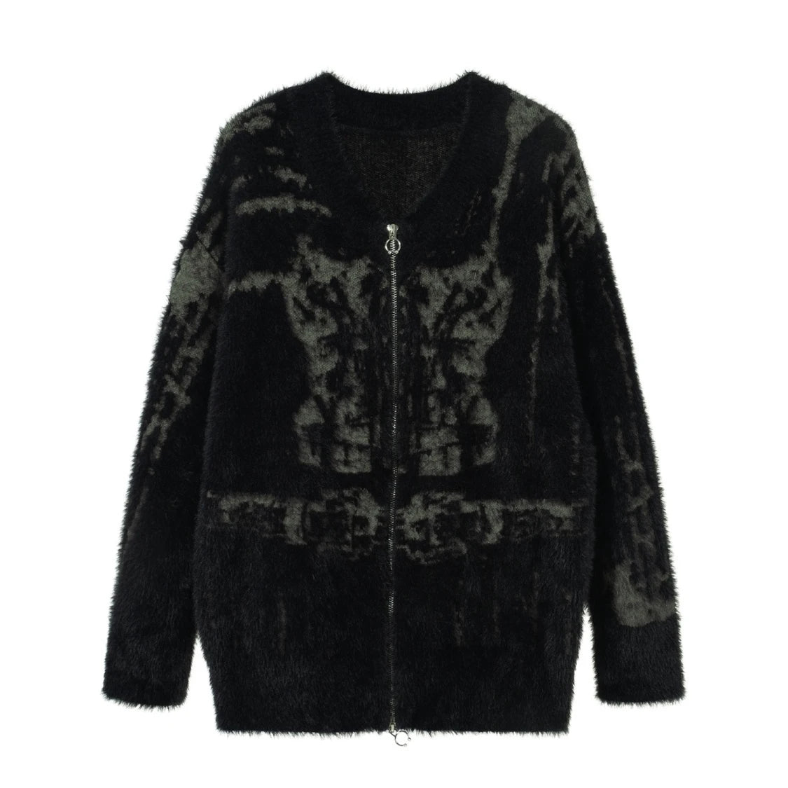 Knitted Double Zippers Cardigan - PWM