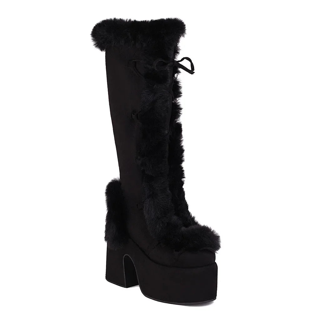 Gothic Block High Heels Boots - PWM