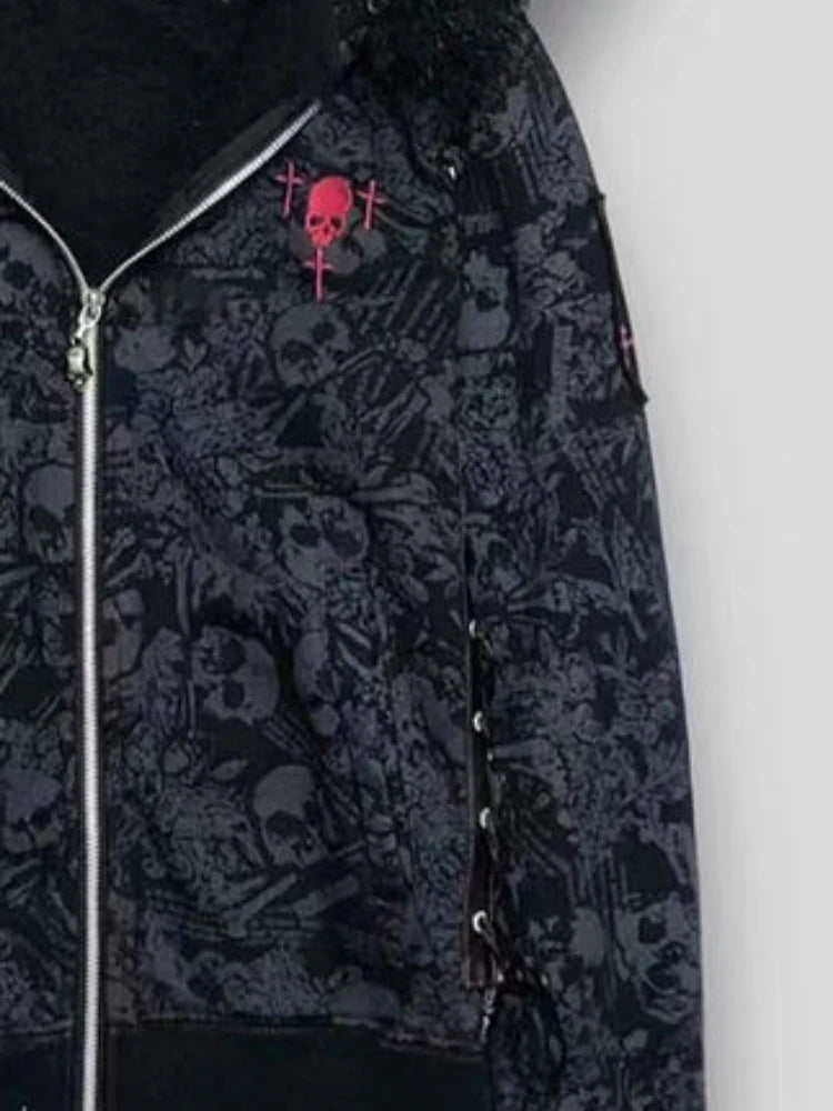 Fur Skull Hoodie Jackets - PWM
