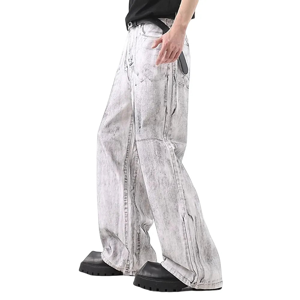 Splash Ink Washed Loose Jeans - PWM