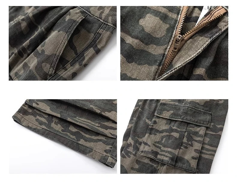 Camouflage Denim Shorts