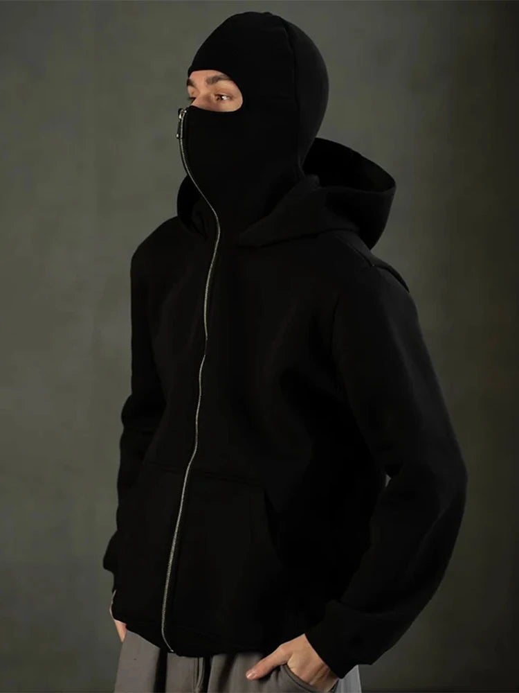 Balaclava Face Mask Zipper Hoodie