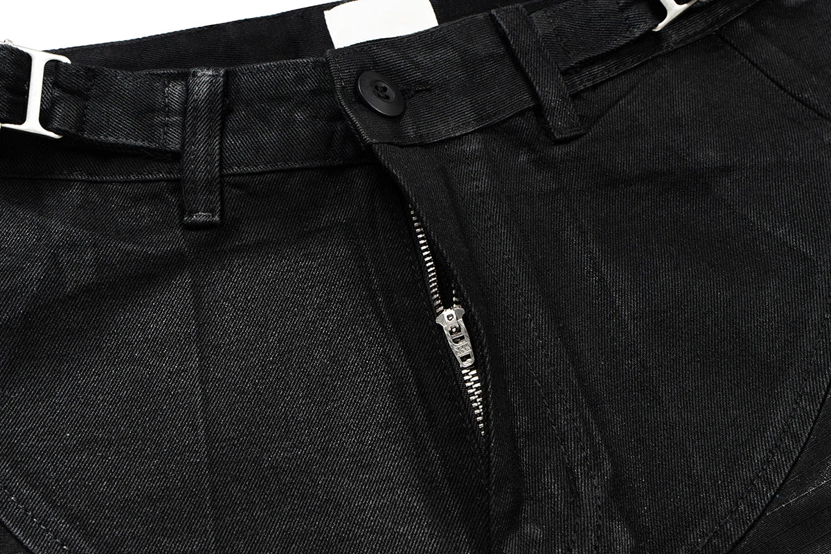 Coated Wax Baggy Cargo Pants - PWM
