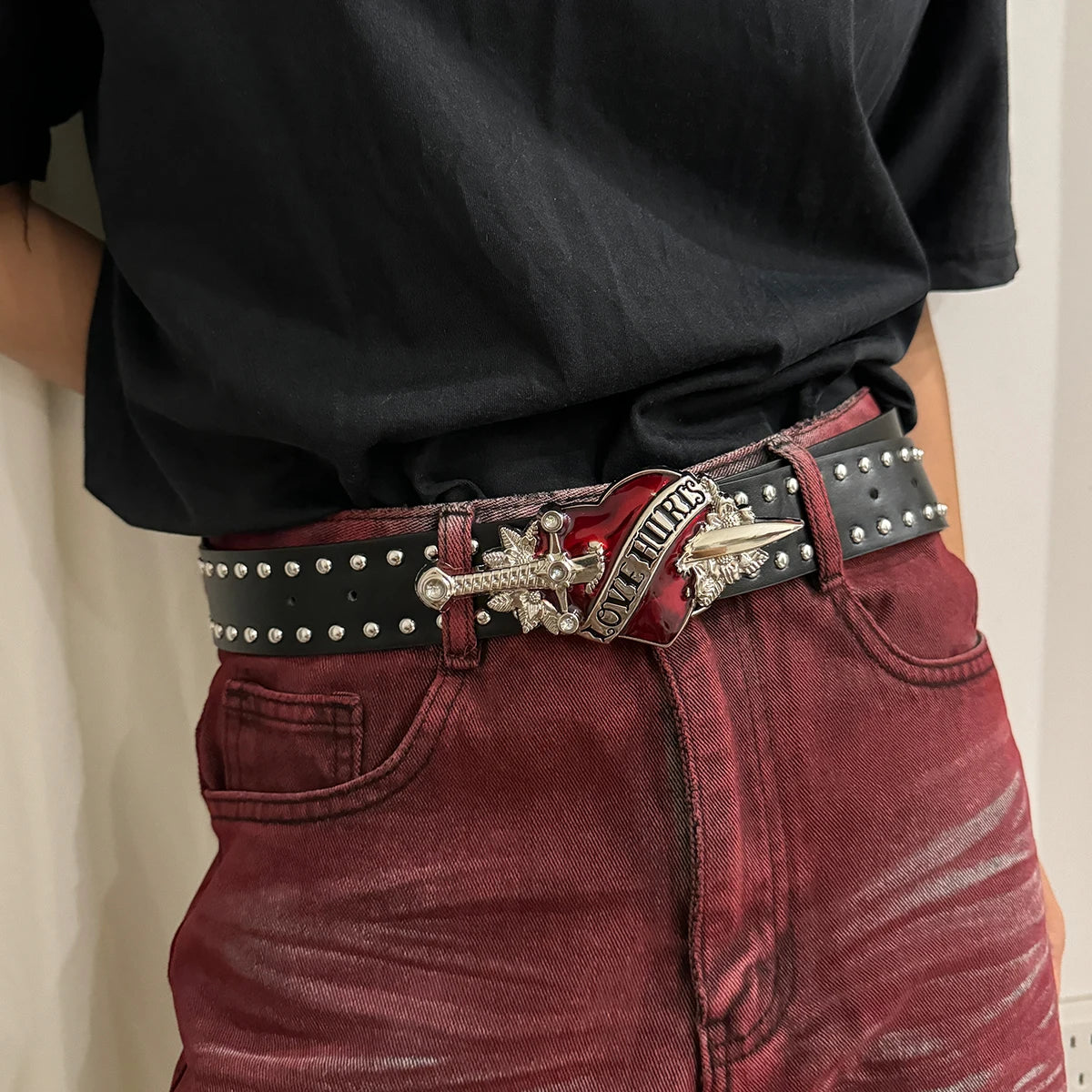 Sword Red Heart Buckle Belt - PWM