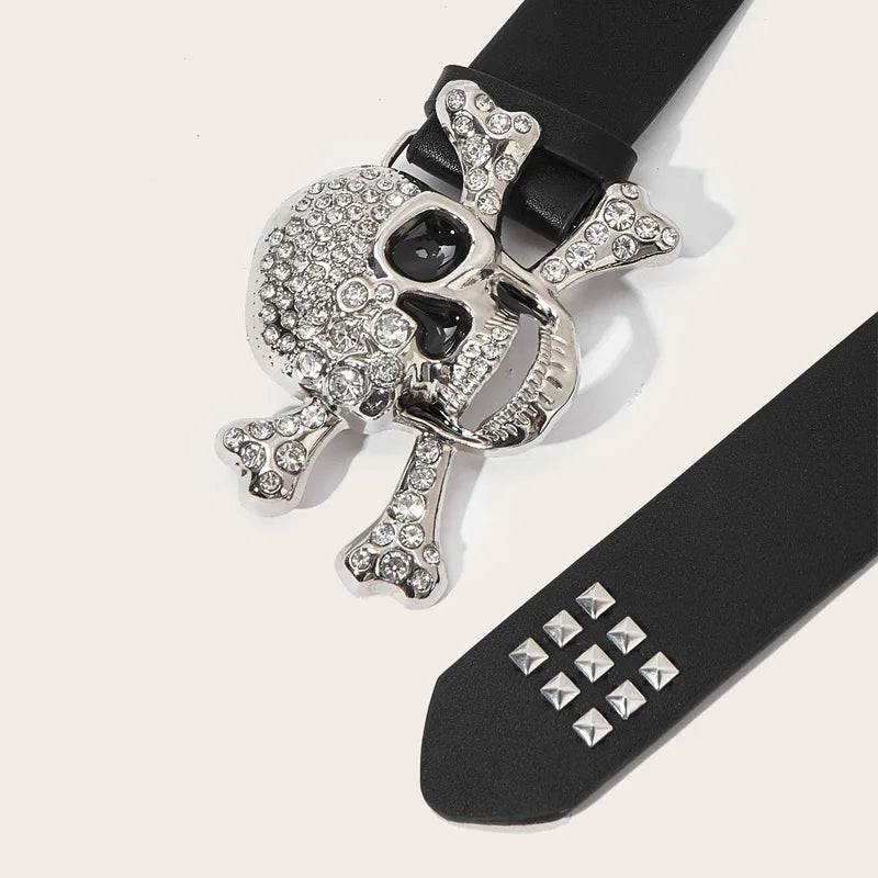 Silver Skull Buckle Belt