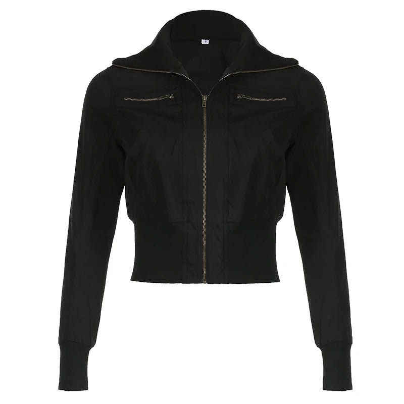 Turtleneck Full Sleeve Cropped Jacket - PWM