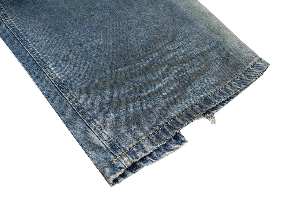 Damaged Hole Baggy Wide Leg Jeans - PWM