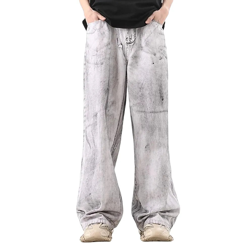 Splash Ink Washed Loose Jeans - PWM