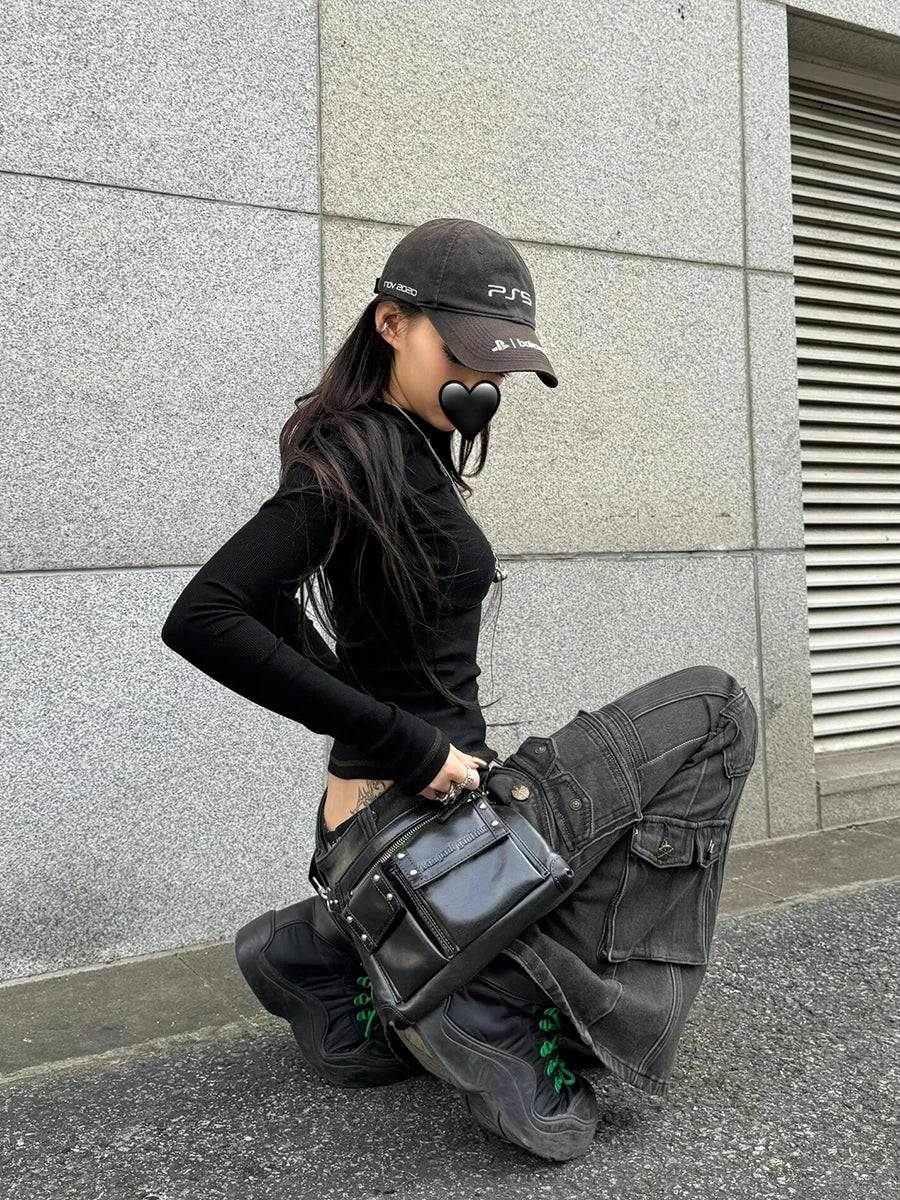 Low Waist Multi-Pocket Cargo Jeans