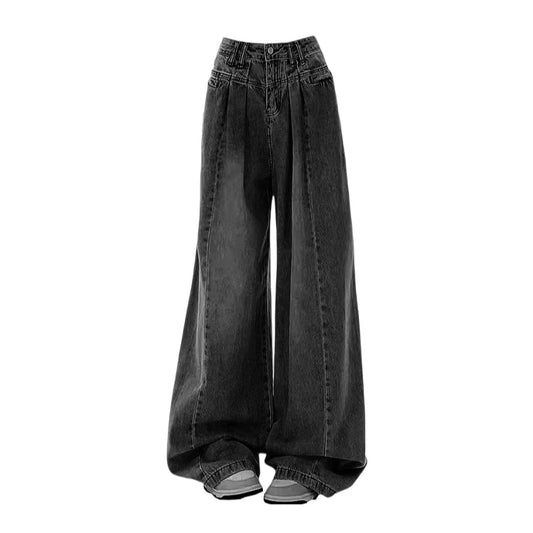 Japanese 2000s Style Baggy Denim Trousers - PWM