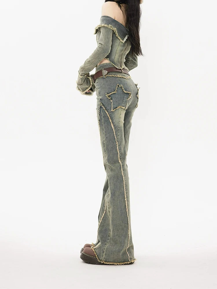 Star Patch Flare Jeans - PWM
