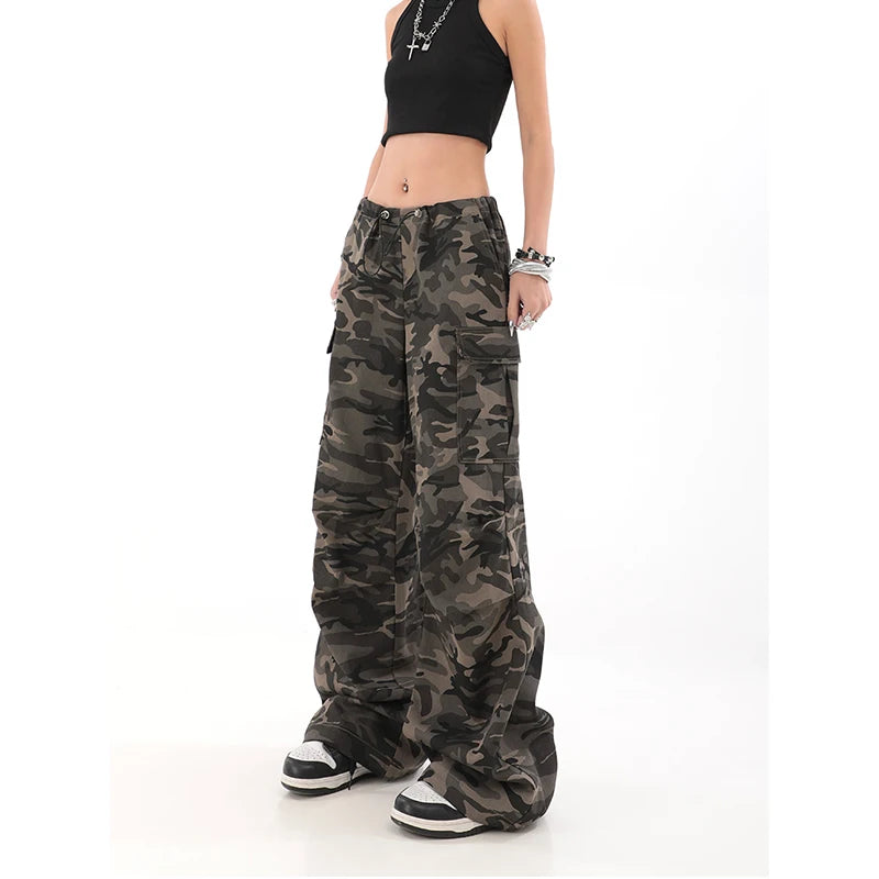 Camouflage Loose Wide Leg Pants