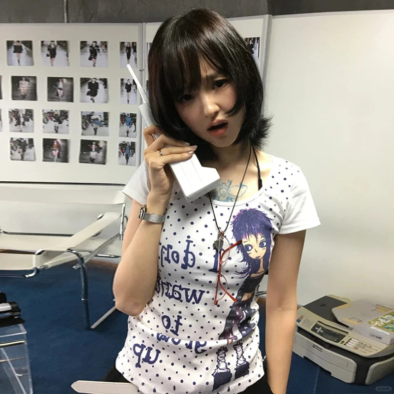 Girl Graphic Print Slim-Fit T-shirt