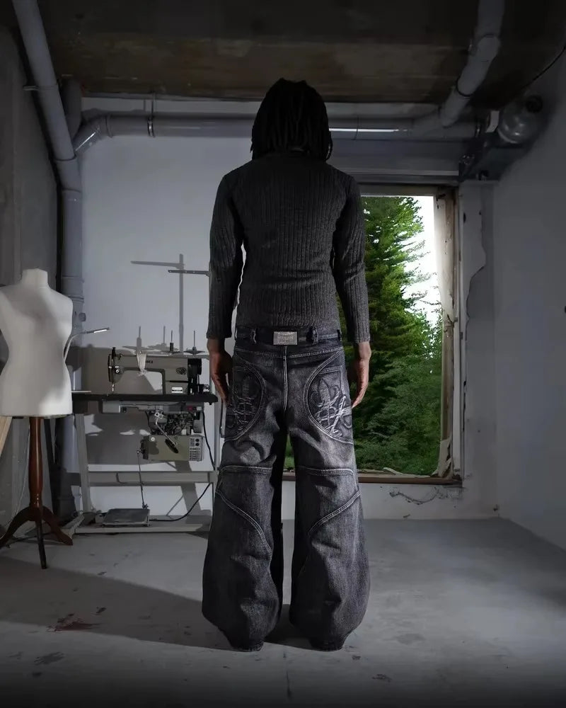 Stitching Washed Make Old Baggy Jeans - PWM