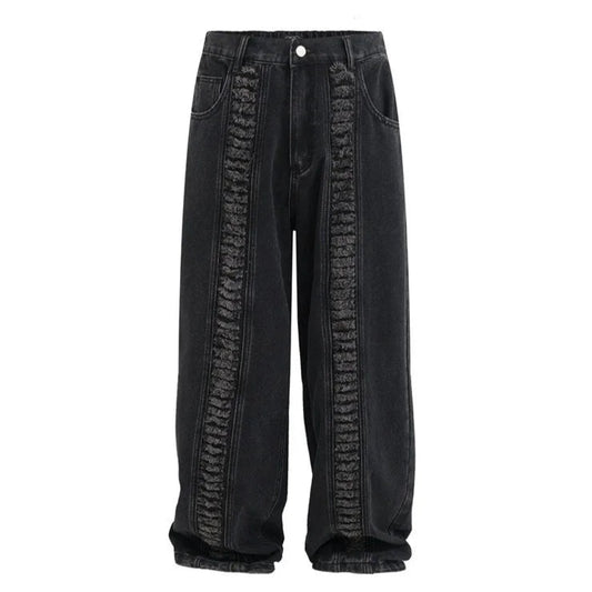 Whiskers Fringe Loose Jeans - PWM