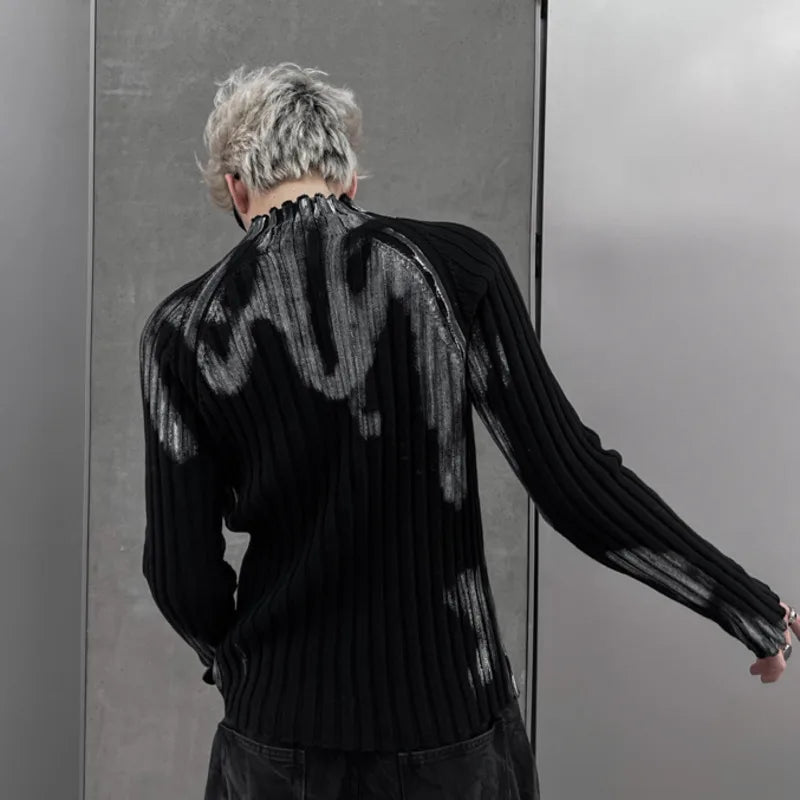 Crowd Graffiti Slim Fit Knitted Sweater - PWM