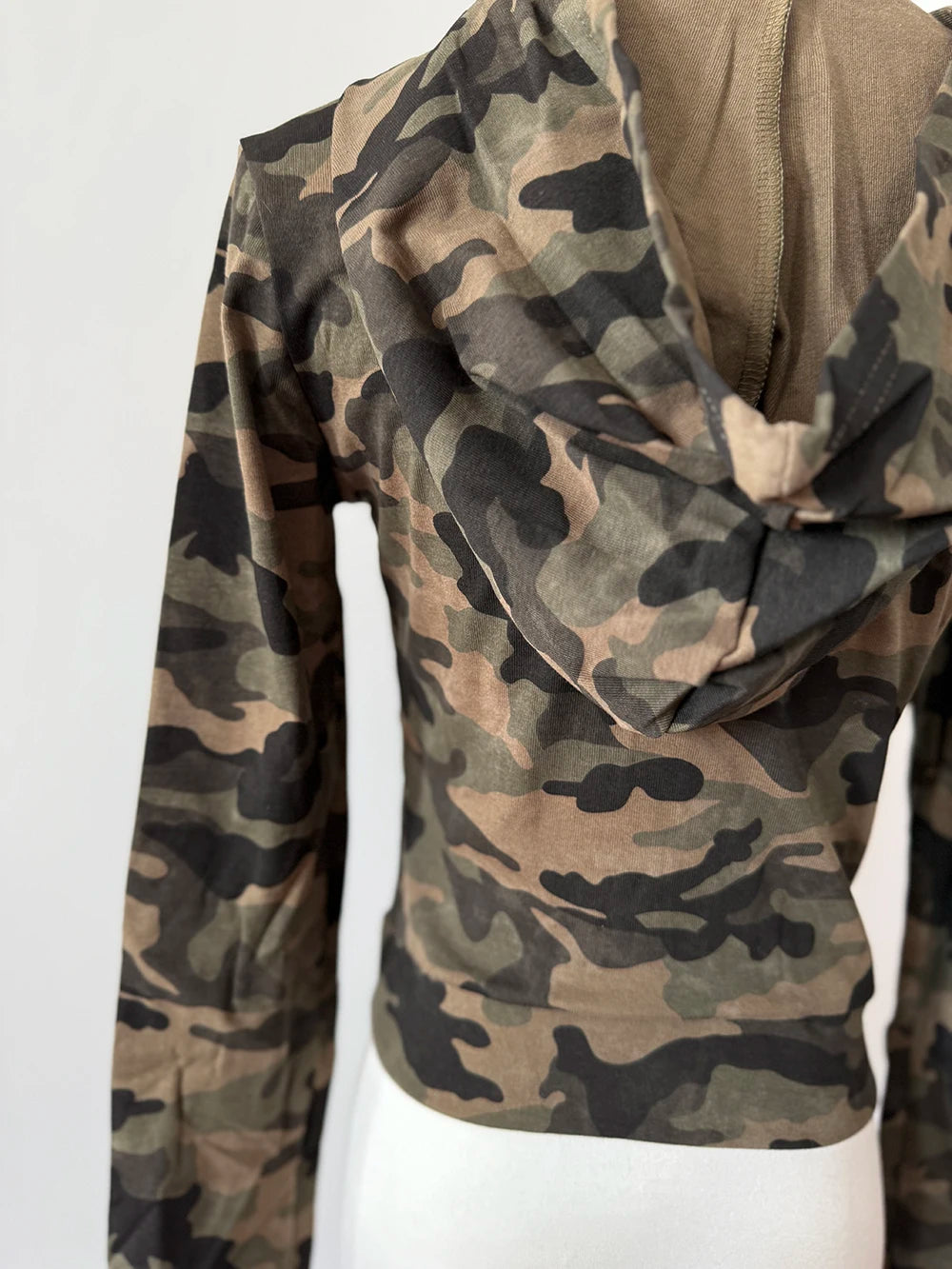 Slim Fit Camo Zipper Hoodie - PWM
