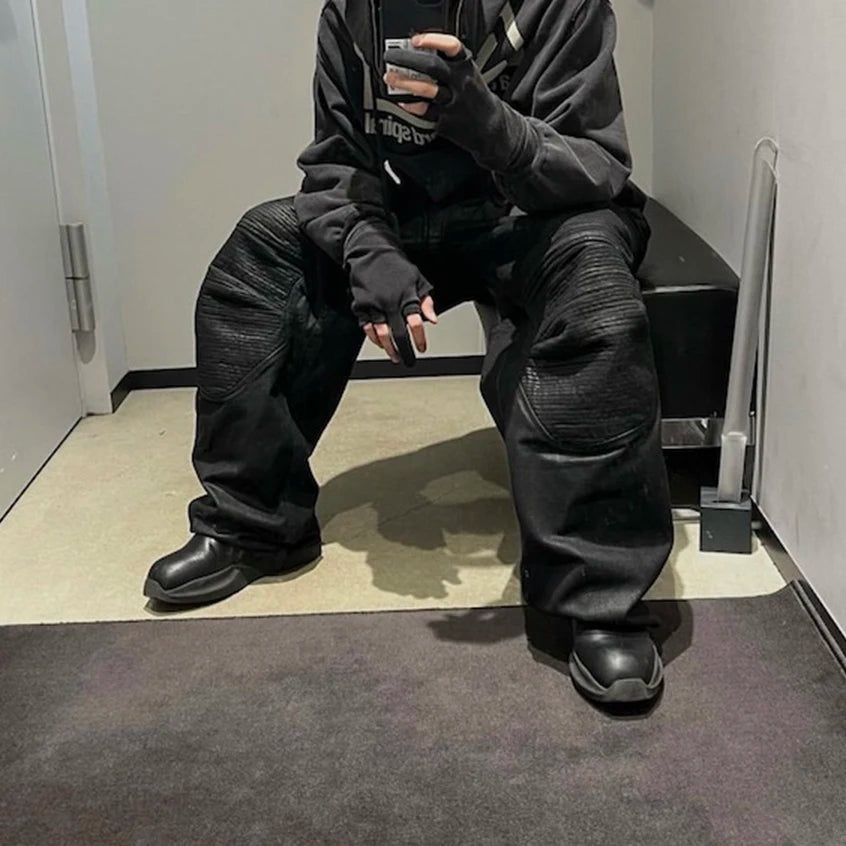 Coated Wax Baggy Cargo Pants - PWM