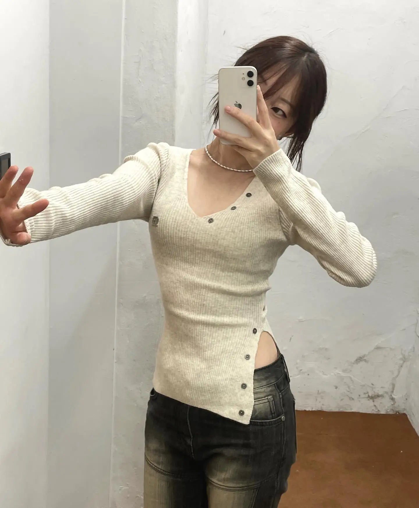 Glutinous Loose Long sleeve Knit Sweater - PWM