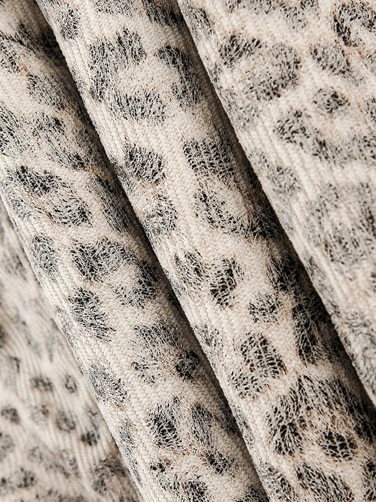 Leopard Print Fur Collar Hooded Jacket - PWM