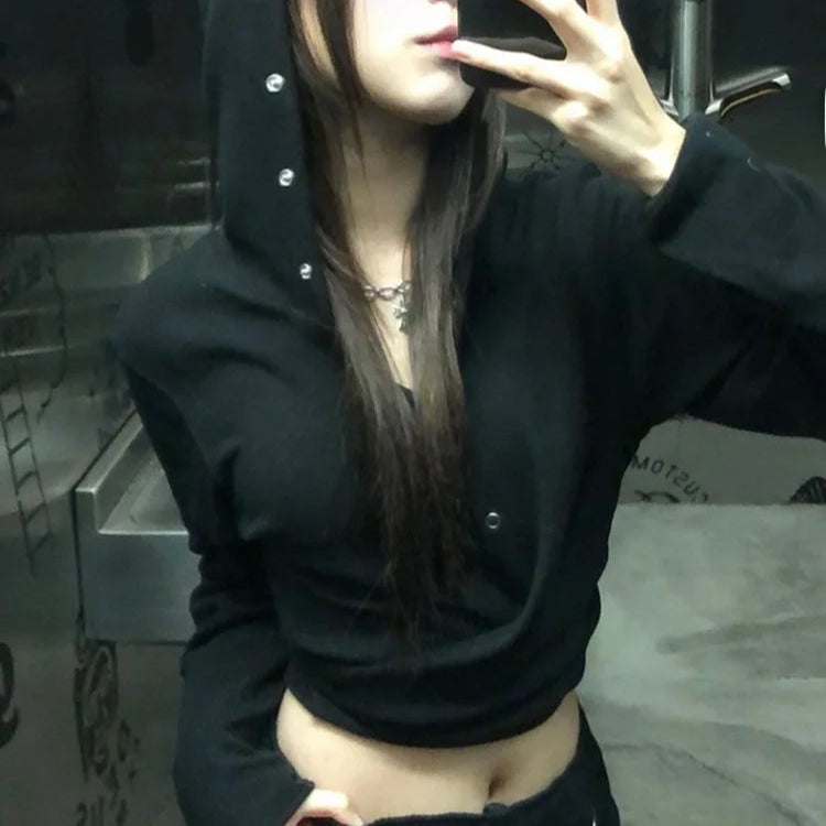 Rivet Hooded Short Length Tops - PWM