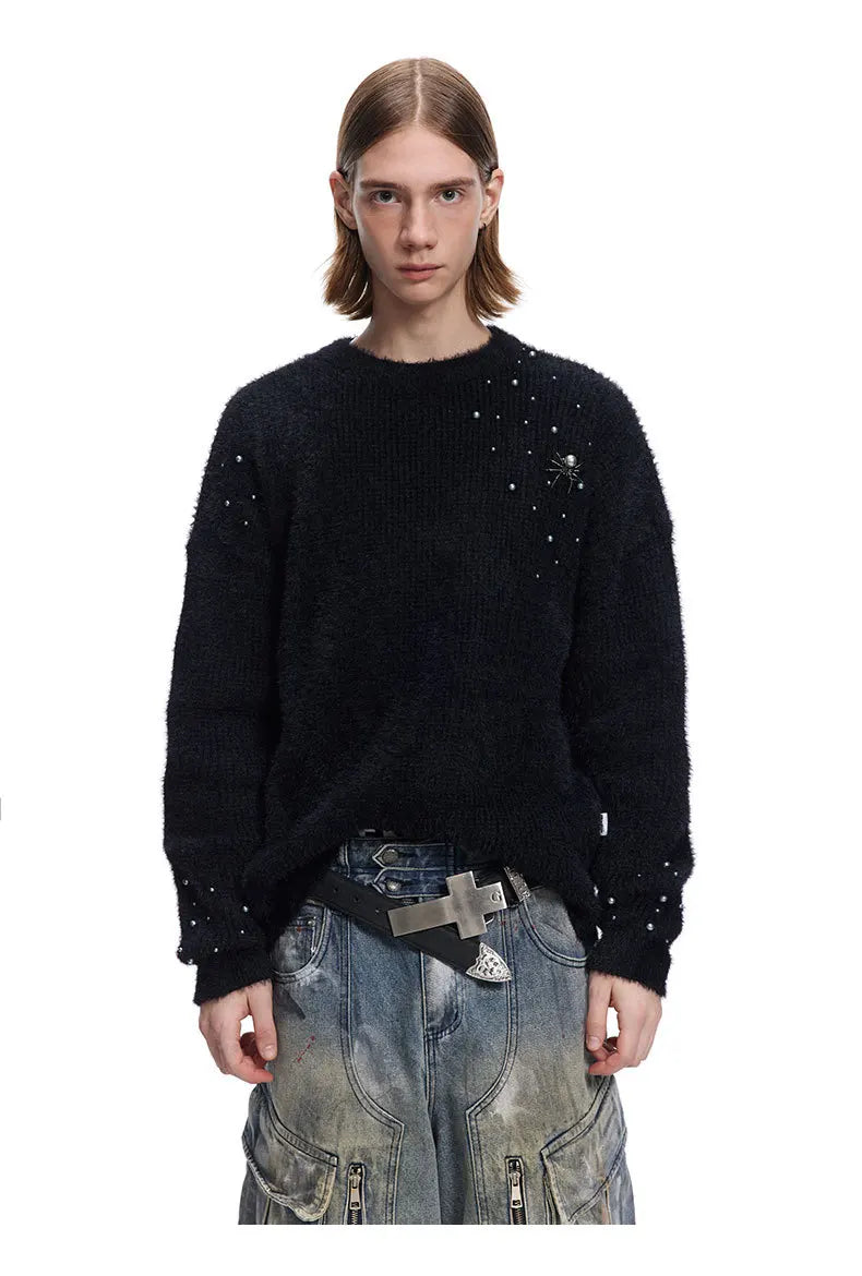 Spider Brooch Knitted Sweater - PWM