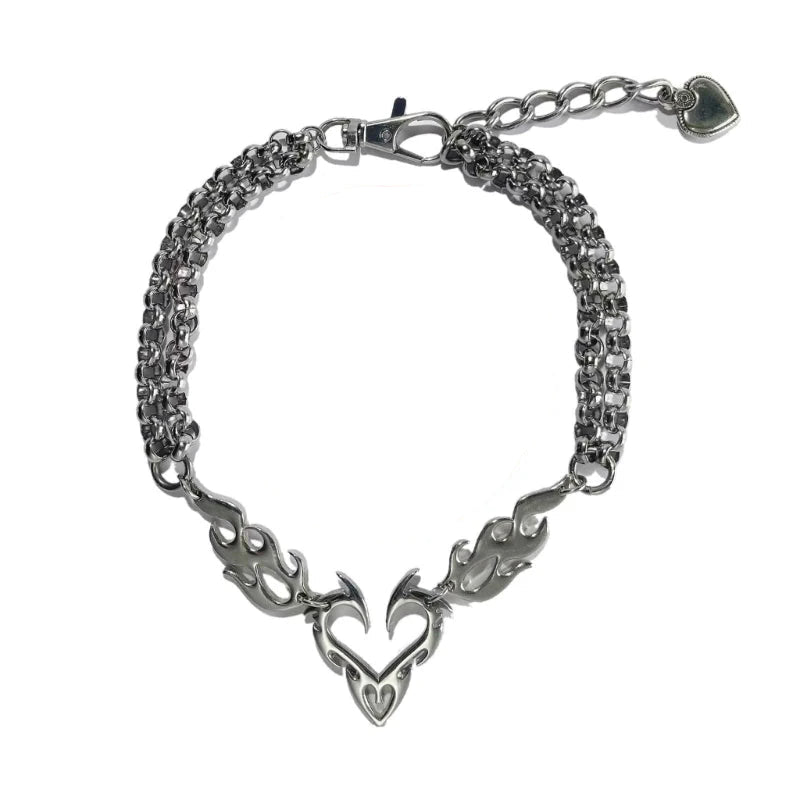 Hollow Flame Heart Pendant Necklaces - PWM