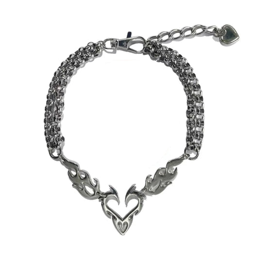 Hollow Flame Heart Pendant Necklaces - PWM