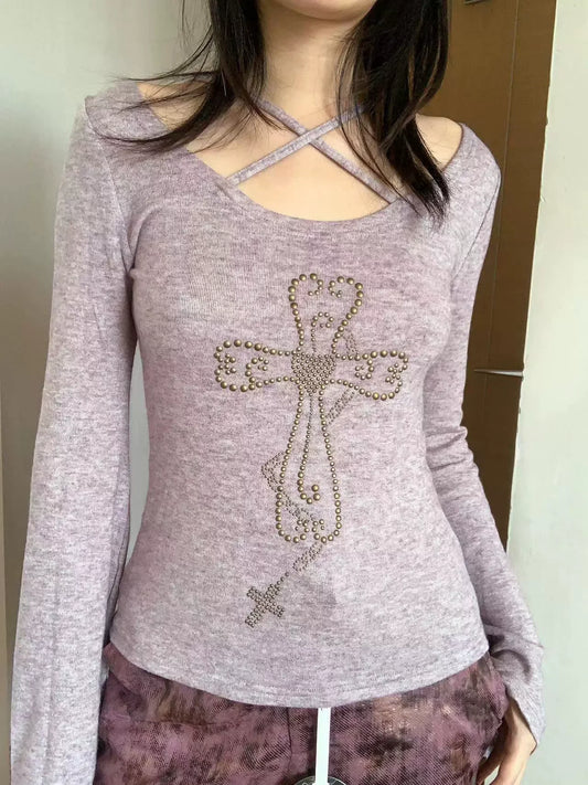Cross Flare Sleeve Tops