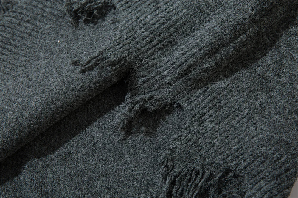 Knitted Zipper Sleeve Pullover Sweater - PWM