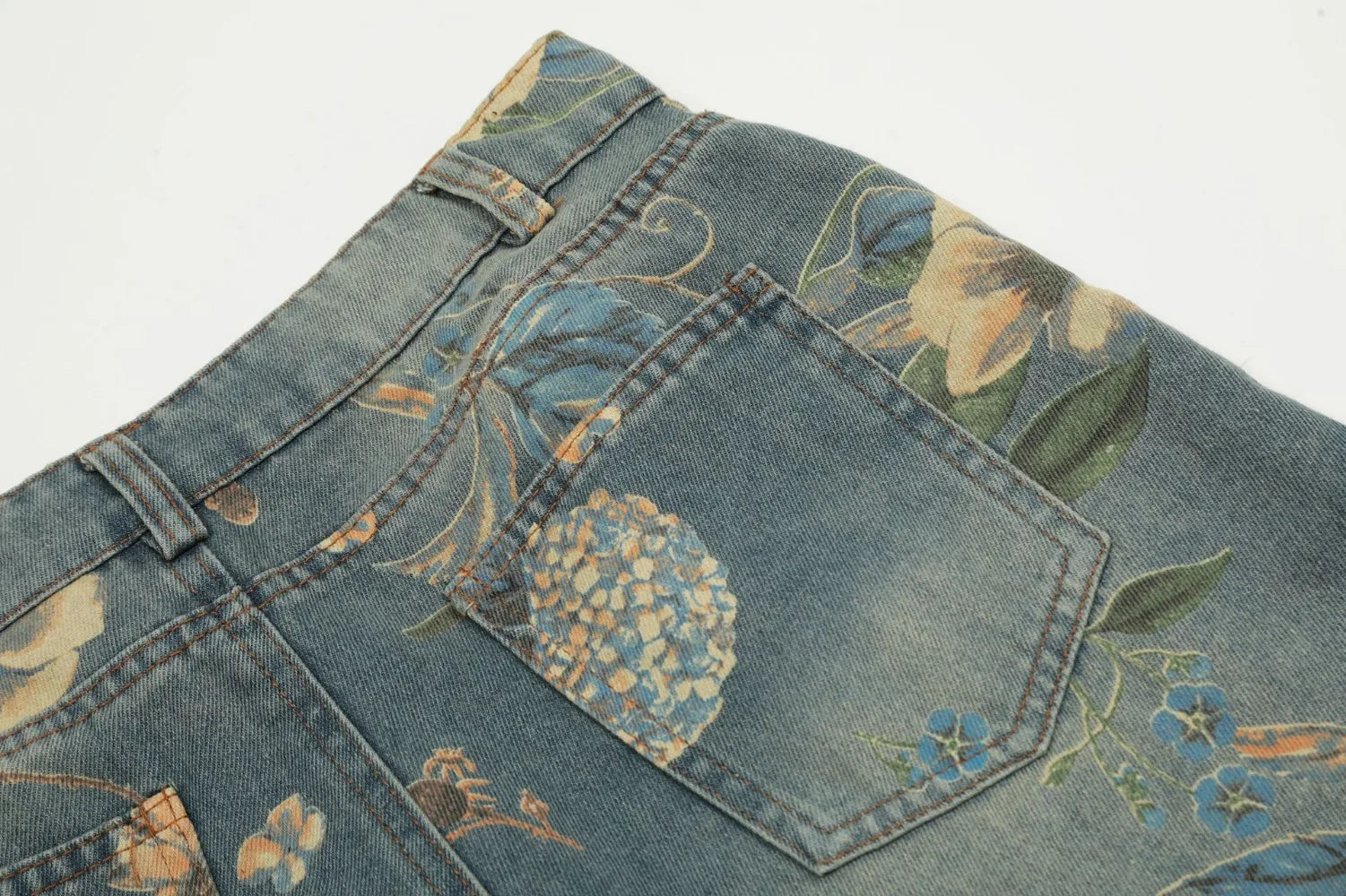 Floral Print Loose Jeans - PWM