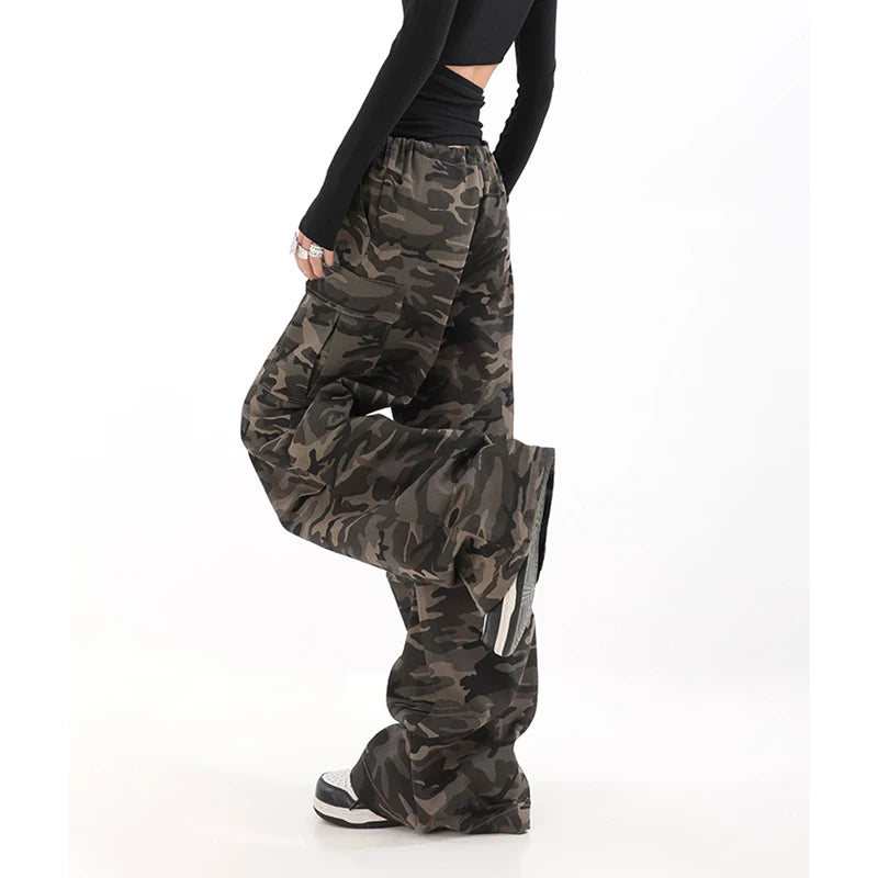 Camouflage Loose Wide Leg Pants