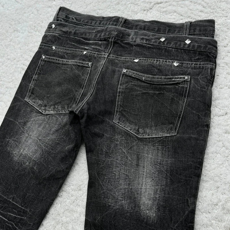 Double Waist Lace Up Jeans - PWM