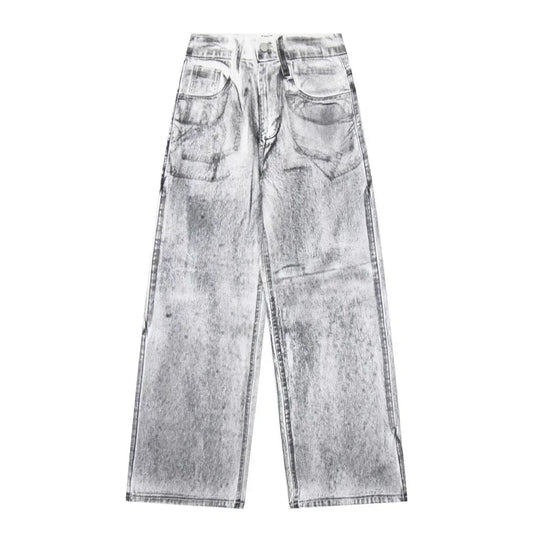 Splash Ink Washed Loose Jeans - PWM
