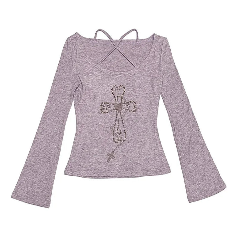 Cross Flare Sleeve Tops