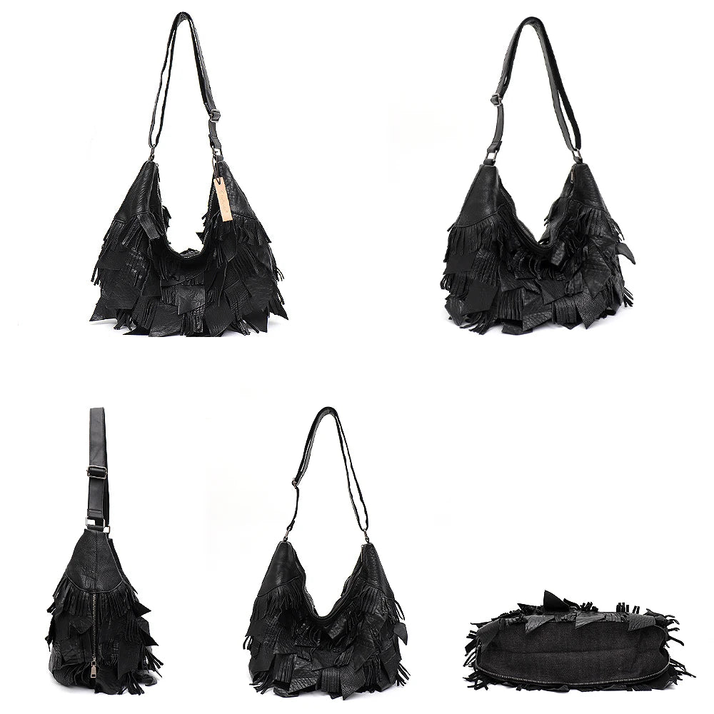 Tassel Purses Patchwork Crossbody Bags - PWM