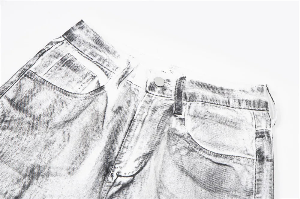 Splash Ink Washed Loose Jeans - PWM