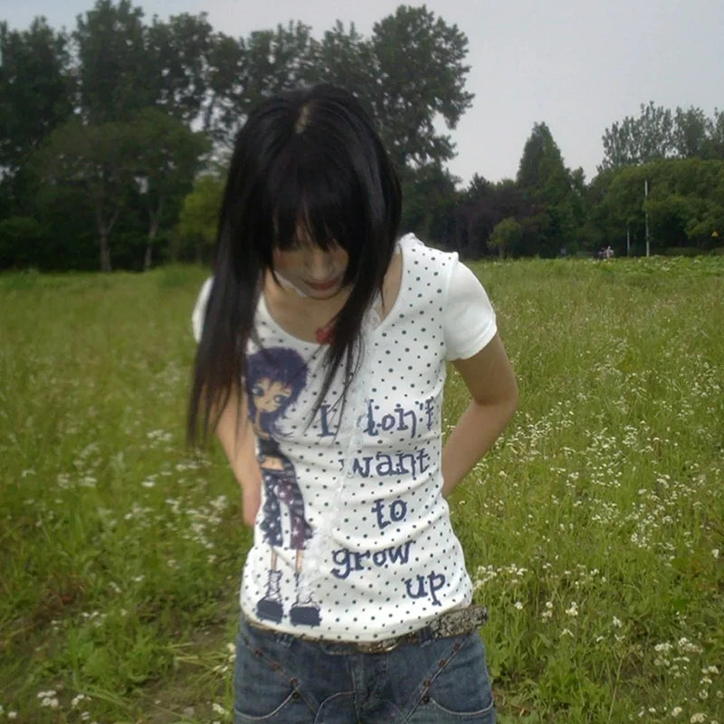 Girl Graphic Print Slim-Fit T-shirt