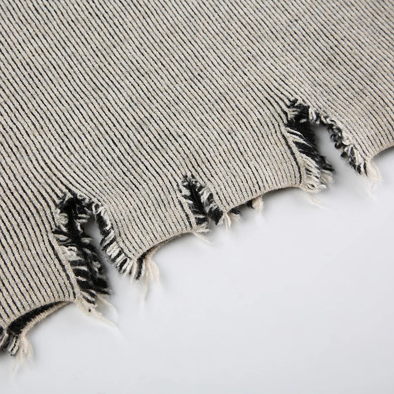 Ripped Stitched Pullovers Sweater - PWM