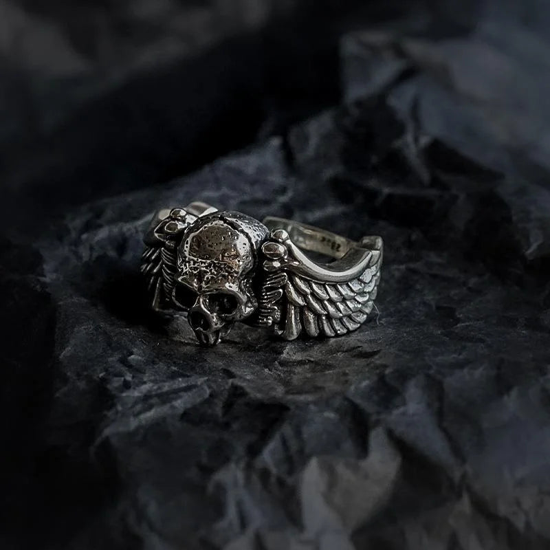 Wings Skull Ring