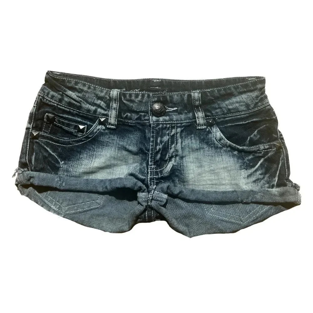 Goth Slim Denim Shorts