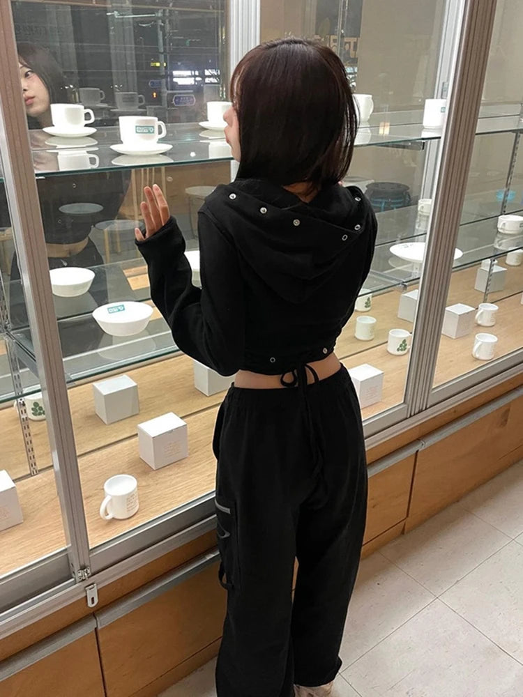 Rivet Hooded Short Length Tops - PWM