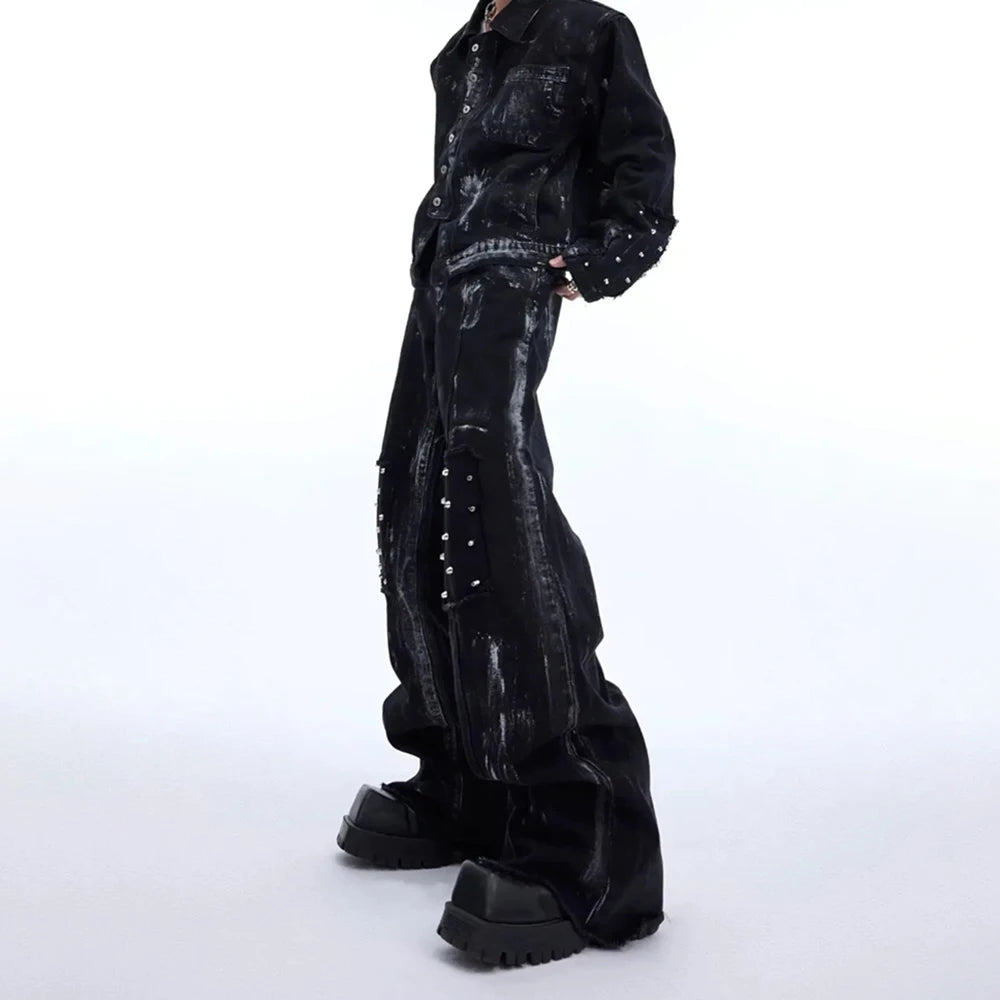 Painted Rivet Flared Trousers - PWM