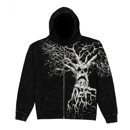Washed Oversized Loose Cotton Zipper Jacket - PWM