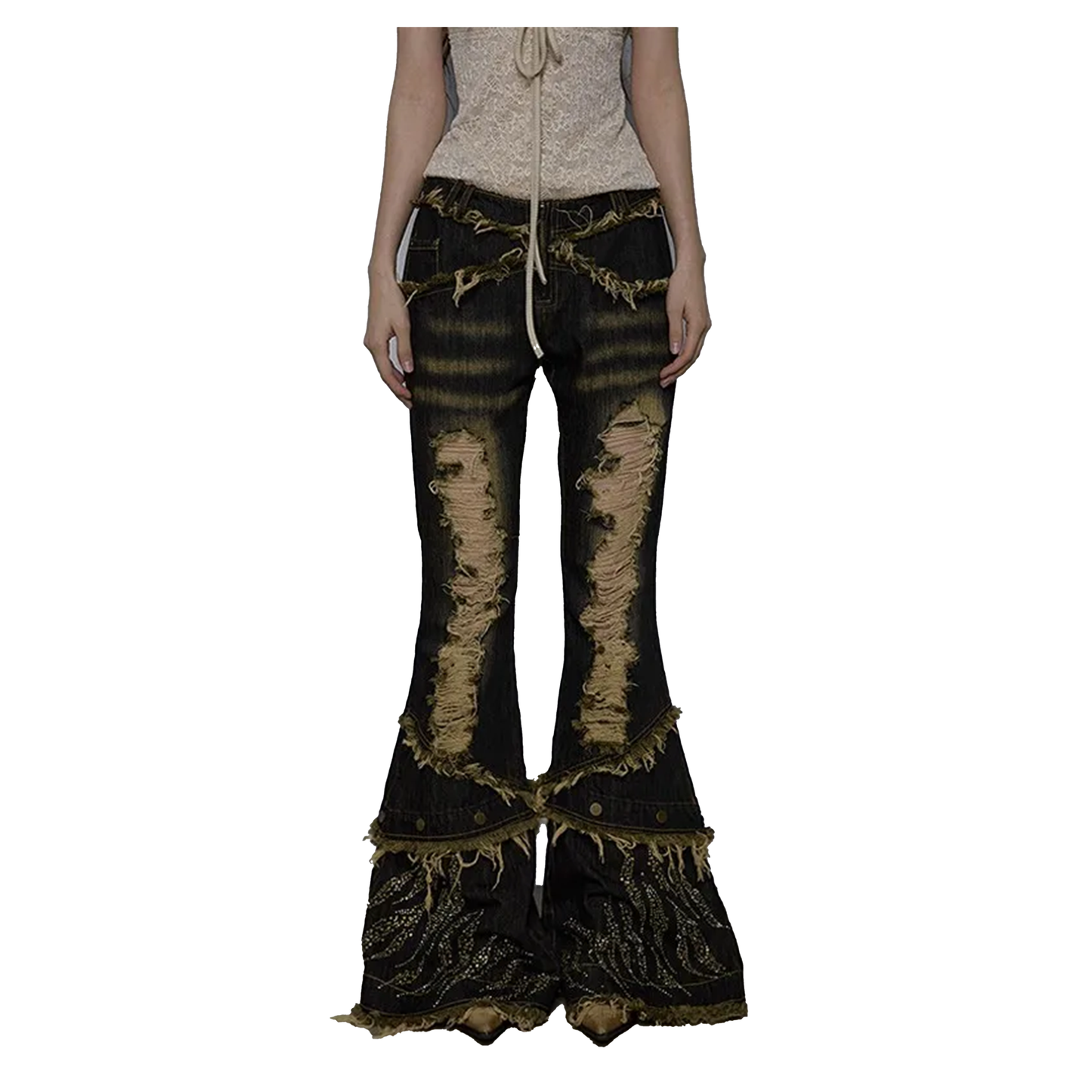 Distressed Flared Jeans - PWM