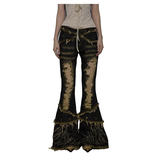 Distressed Flared Jeans - PWM