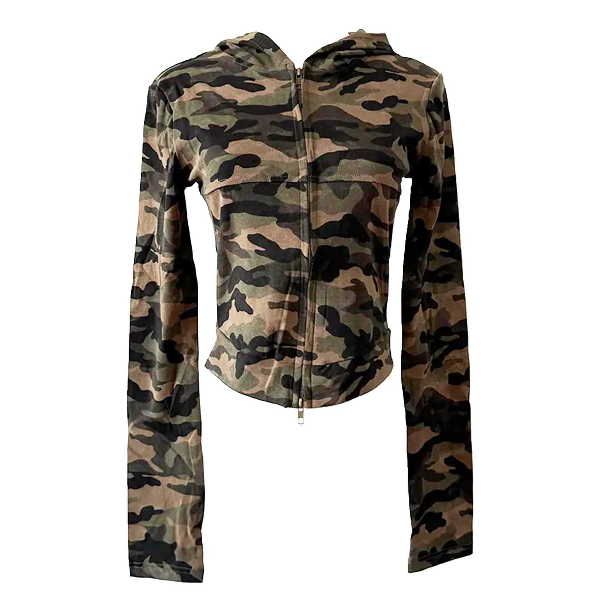 Slim Fit Camo Zipper Hoodie - PWM