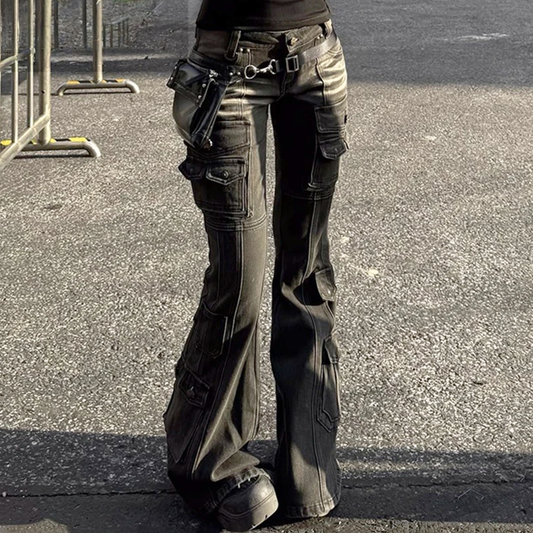 Low Waist Multi-Pocket Cargo Jeans